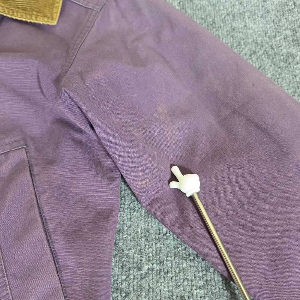 Vintage LL Bean Womens Purple Lined Canvas Barn Jacket Corduroy Trim XS Fall - Picture 5 of 9